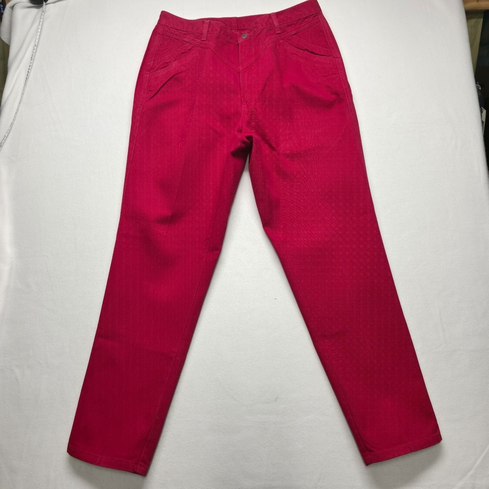 Vintage Rocky Mountain Women's Red Bareback Denim Jeans Size 18W (34x32)